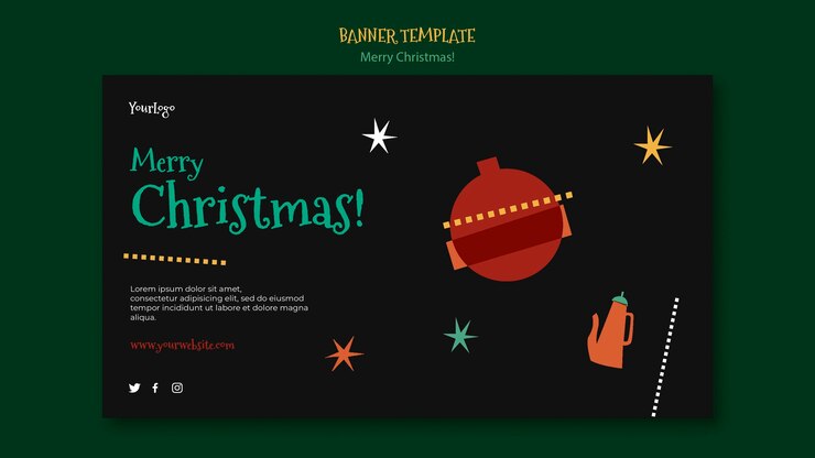 PSD Gratis banner template for christmas