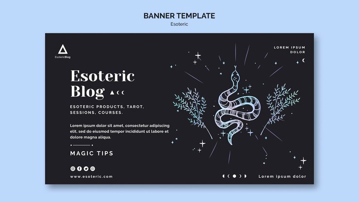 PSD Gratis banner template for esoteric blog
