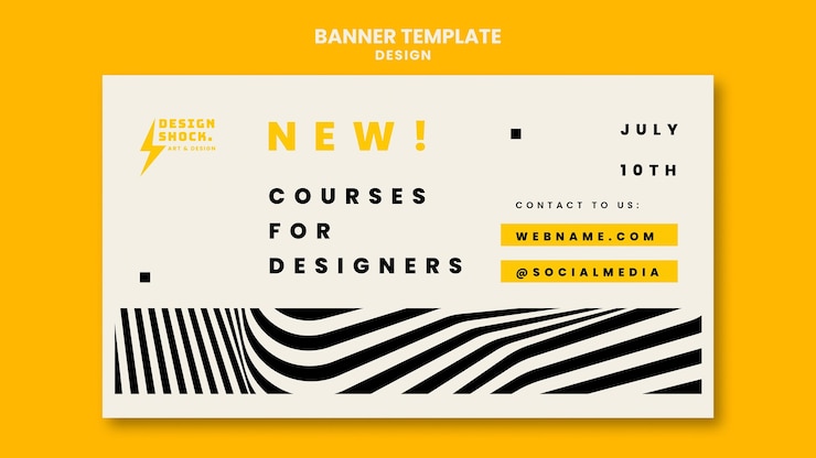 PSD Gratis banner template for graphic design courses