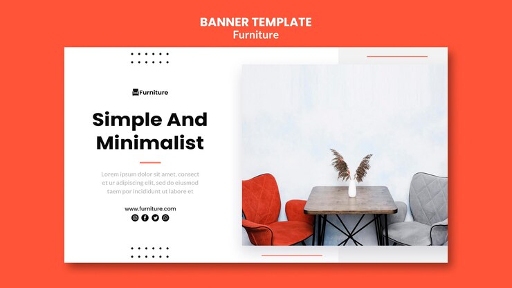 PSD Gratis banner template for minimalist furniture designs