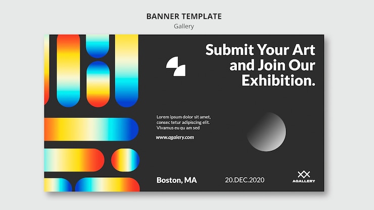 PSD Gratis banner template for modern art exposition