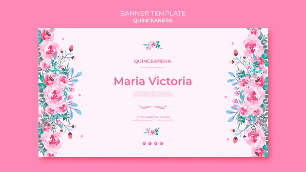 Banner template quinceañera