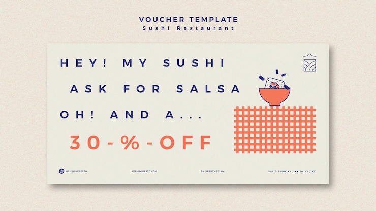 PSD Gratis banner template with sushi restaurant