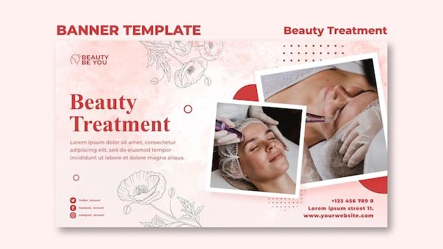 PSD gratuito banner de tratamiento de belleza