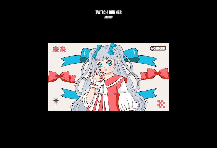 PSD Gratis banner twitch gadis anime