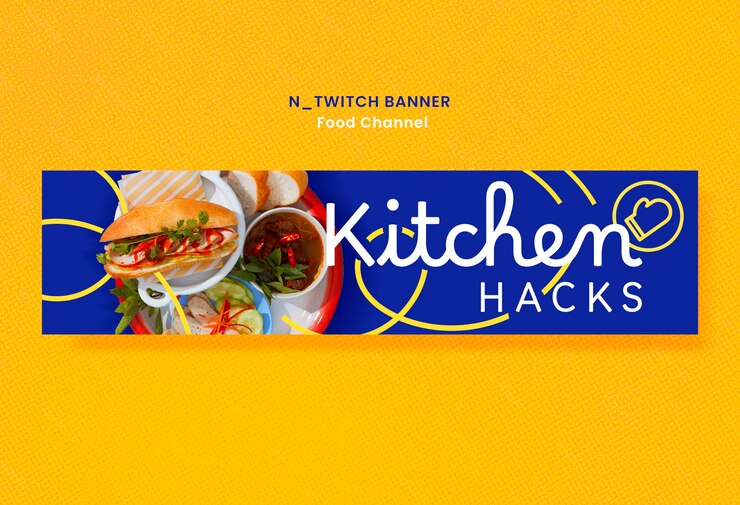 PSD Gratis banner twitch saluran makanan