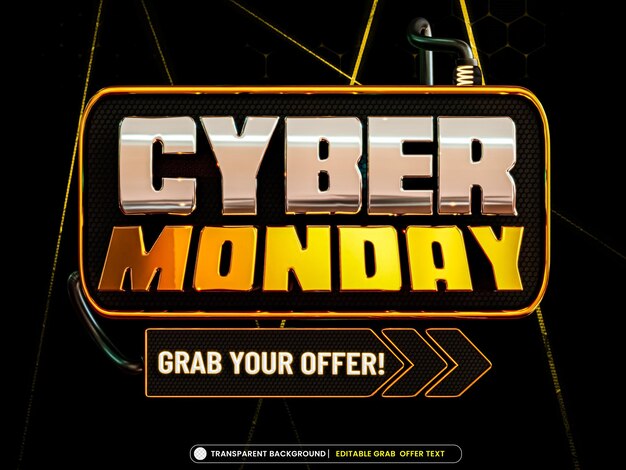 Banner de venta de lunes cibernético con texto editable