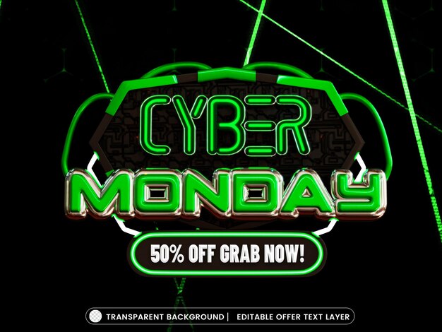 Banner de venta de lunes cibernético con texto de oferta editable