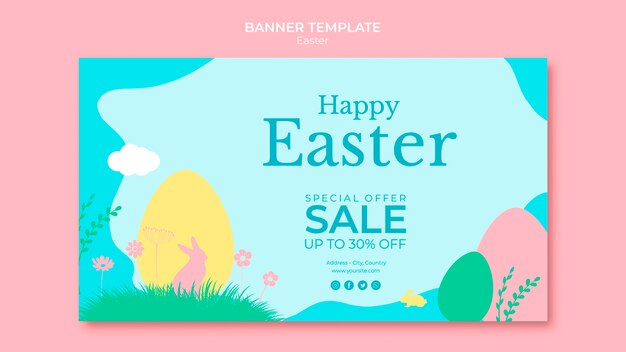Banner con ventas temáticas de pascua