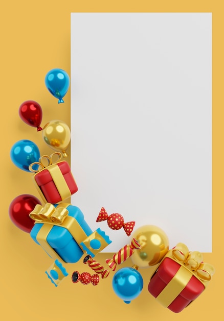 Banner vuoto per le vendite verticali di compleanno