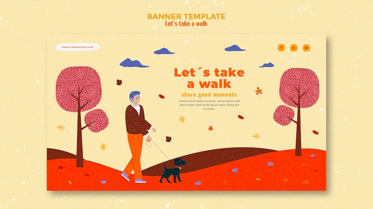 PSD Gratis banner walk in nature template