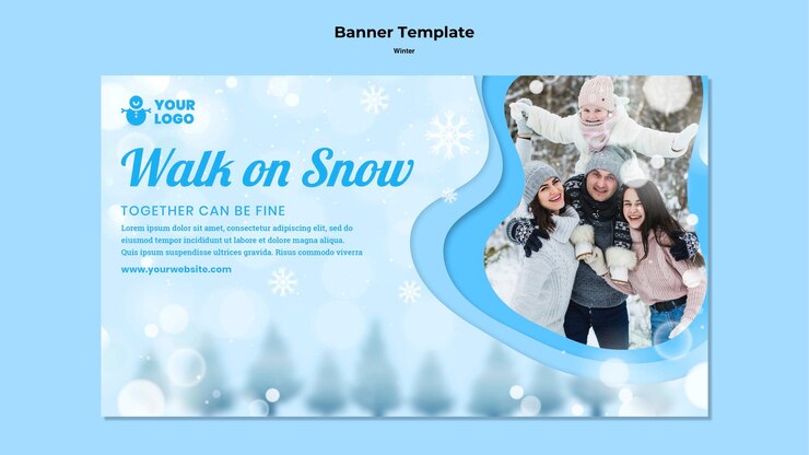 Gratis PSD banner winter familie tijd sjabloon