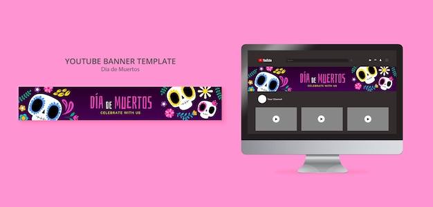 Banner de youtube para la celebración del día de los muertos