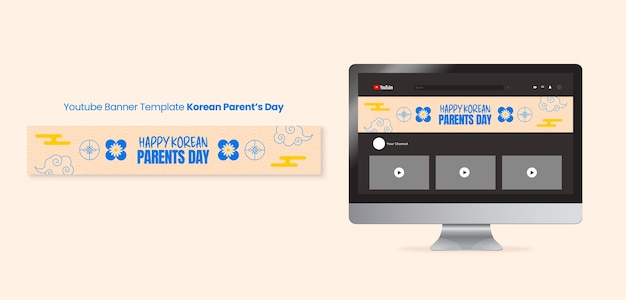 PSD gratuito banner de youtube de celebración del día de los padres coreanos