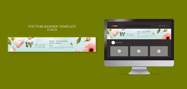 Banner youtube del negozio di fiori