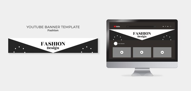 Banner youtube di tendenze della moda design piatto