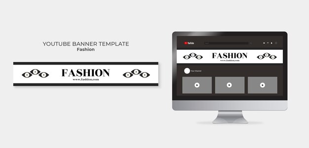 Banner youtube di tendenze della moda design piatto