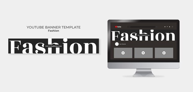 Banner youtube di tendenze della moda design piatto