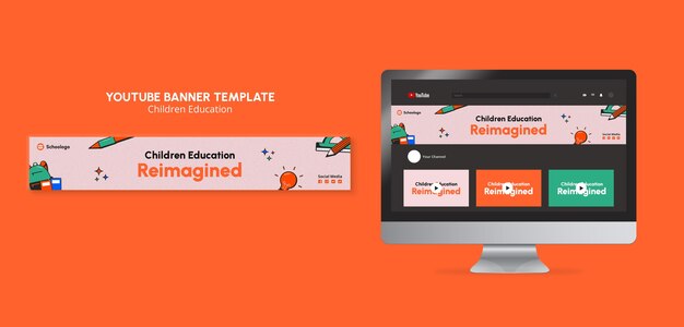 Banner de youtube de educación infantil