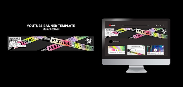 Banner de youtube de entretenimiento de fiesta