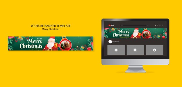 Banner de youtube de feliz navidad