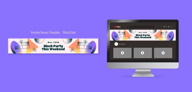 El banner de YouTube de la fiesta del bloque Gradient