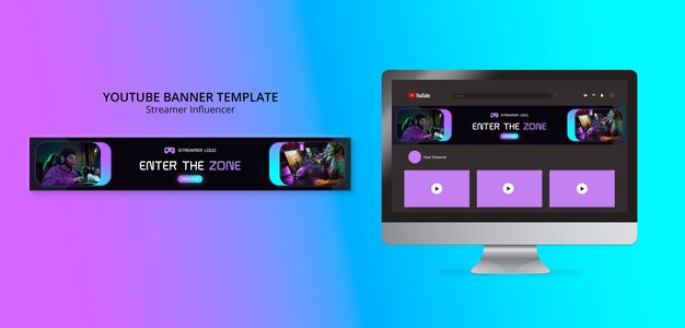 Banner youtube influencer streamer sfumato