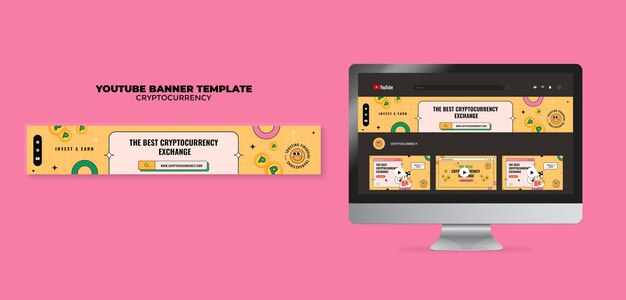Banner de youtube de intercambio de criptomonedas
