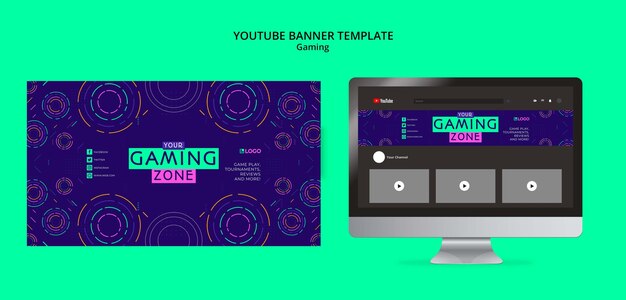 Banner de youtube de juegos dinámicos