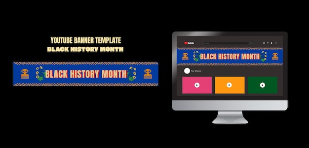 PSD gratuito banner de youtube del mes de la historia negra