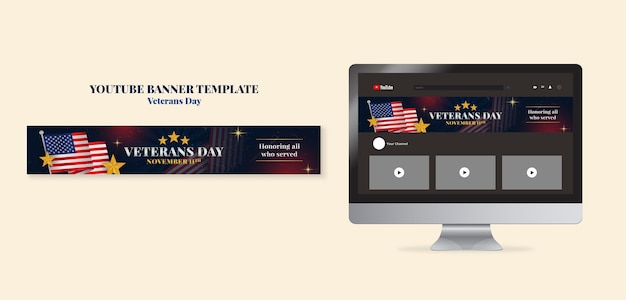 Banner youtube per la celebrazione del giorno dei veterani