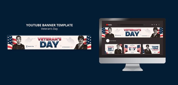 Banner youtube per la celebrazione del giorno dei veterani