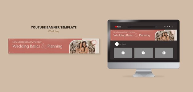 Banner youtube per la celebrazione del matrimonio minimo