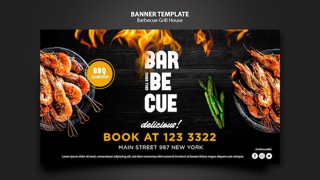 Bannermalplaatje met barbecuethema