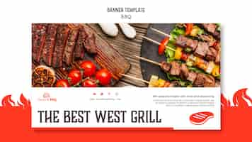 Gratis PSD bannermalplaatje met bbq-concept