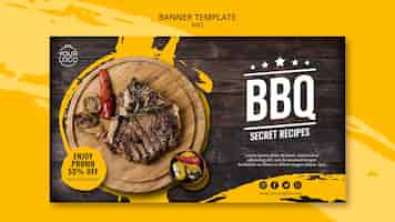 Gratis PSD bannermalplaatje met bbq-concept