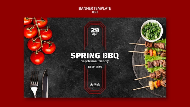 Gratis PSD bannermalplaatje met bbq-ontwerp