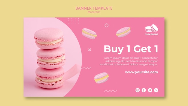 Bannermalplaatje met macarons-thema