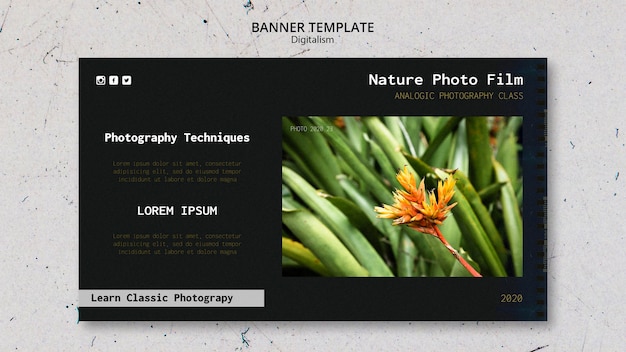 Gratis PSD bannermalplaatje natuurfotofilm