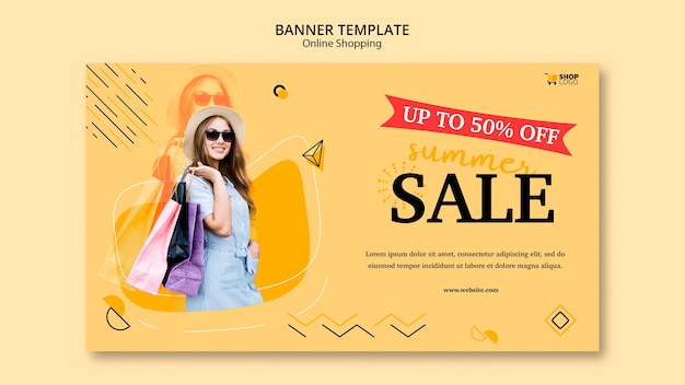 Gratis PSD bannermalplaatje stijl online winkelen