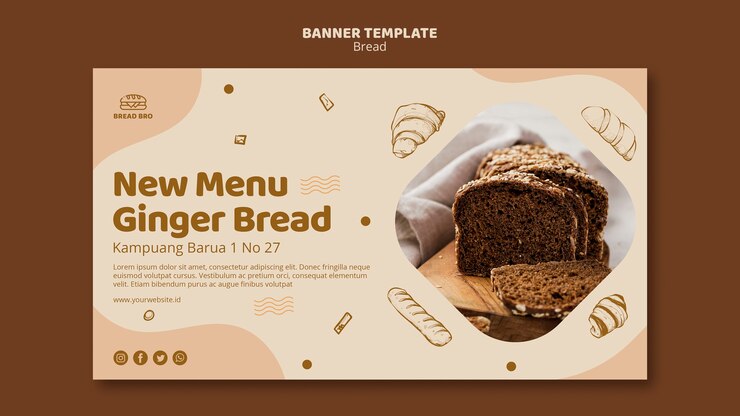 Gratis PSD bannermalplaatje voor bakkerijwinkel