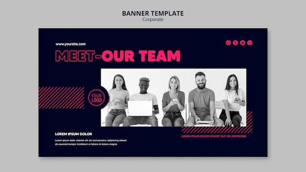 Gratis PSD bannermalplaatje voor commercieel team