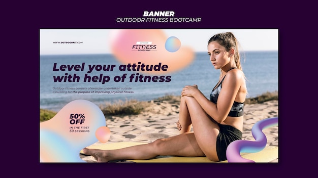 Bannermalplaatje voor fitness buitenshuis