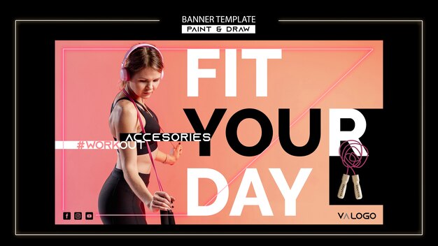 Bannermalplaatje voor fitnesstraining