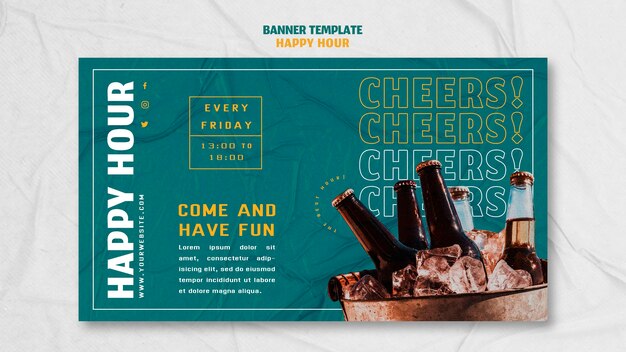 Gratis PSD bannermalplaatje voor happy hour