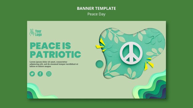 Bannermalplaatje voor internationale vredesdag