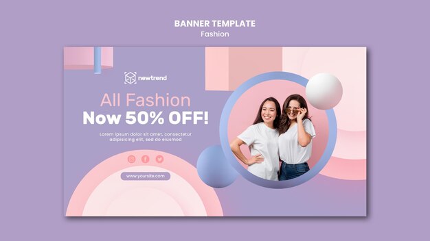 Bannermalplaatje voor modewinkel