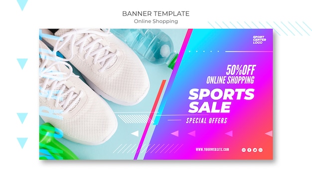 Bannermalplaatje voor online sportverkoop