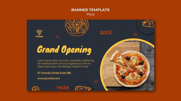 Bannermalplaatje voor pizzarestaurant