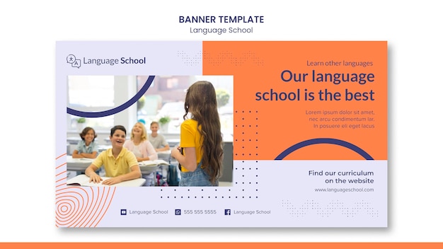 Gratis PSD bannermalplaatje voor taalschool